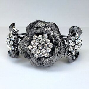 Crystal Cuff Hematite Bracelet- NEW without tags
